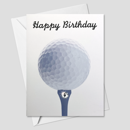 Happy Birthday Golf Ball Greeting Card