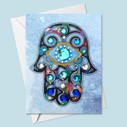 Watercolour Hamsa Greeting Card