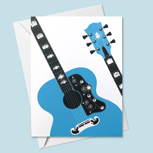 Blue Guitar Greeting Card