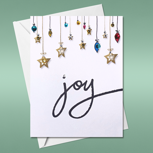 Merry Christmas Joy Greeting Card Black