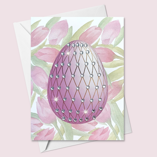 Faberge Style Easter Egg with Tulips