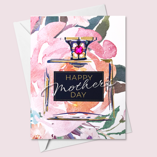 happy mother's day floral perfume bottle