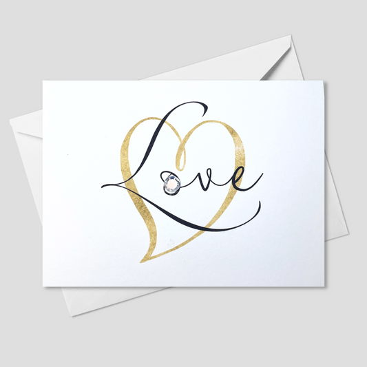 Script Love With Gold Heart