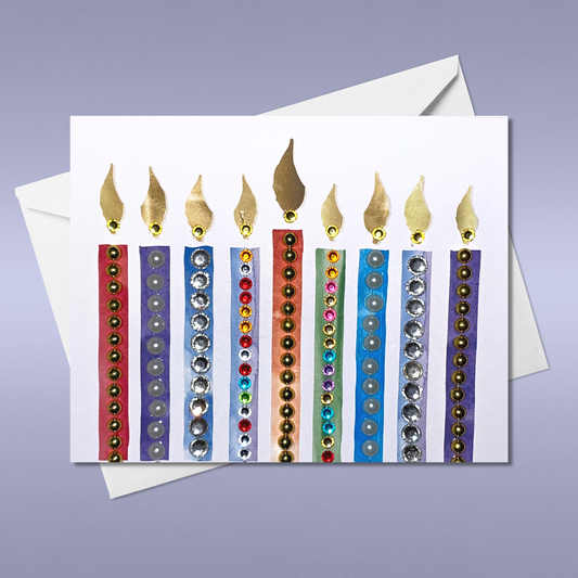 Happy Chanukah Modern Menorah Greeting Card