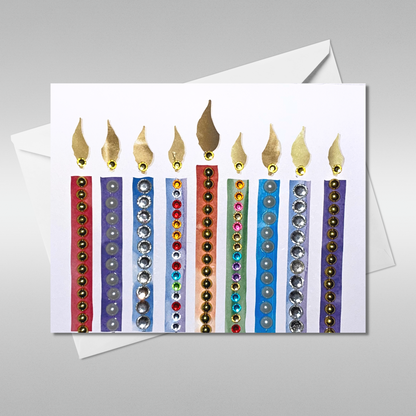 Happy Chanukah Modern Menorah Greeting Card