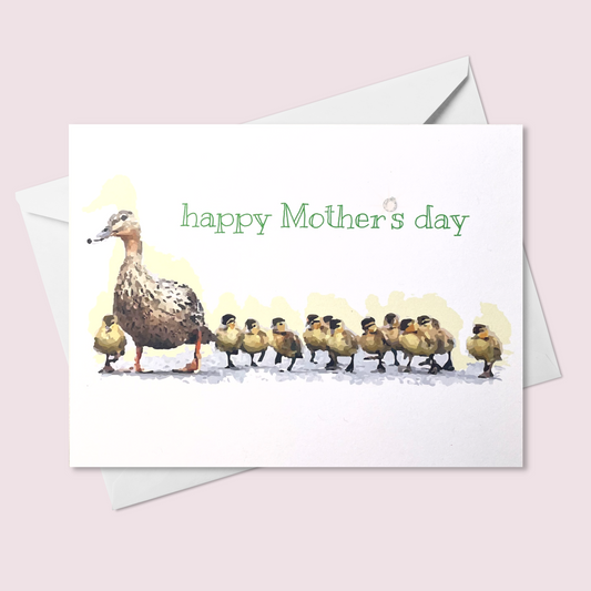 happy mother's day mother duck and baby ducks