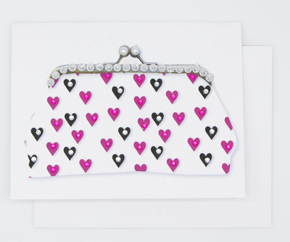 Pink Heart Purse Greeting Card