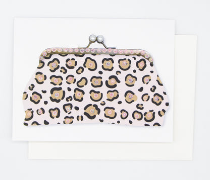 Leopard Print Purse Greeting Card