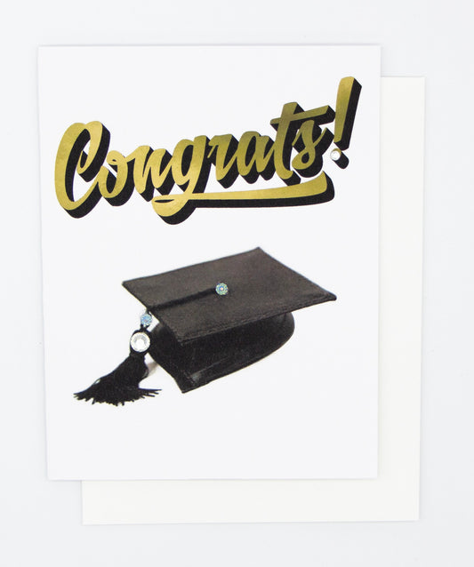 Congratulations Graduation Cap Greeting Card