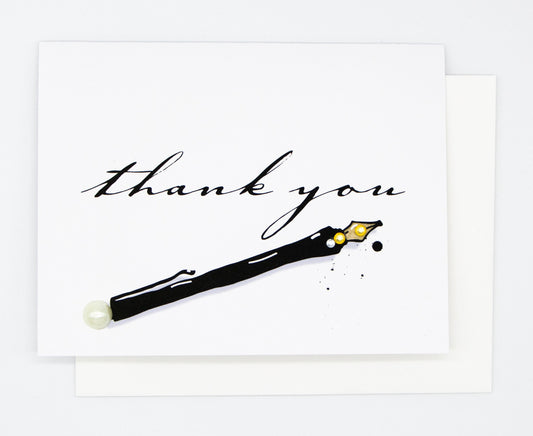 Thank You Black Pen Greeting Card