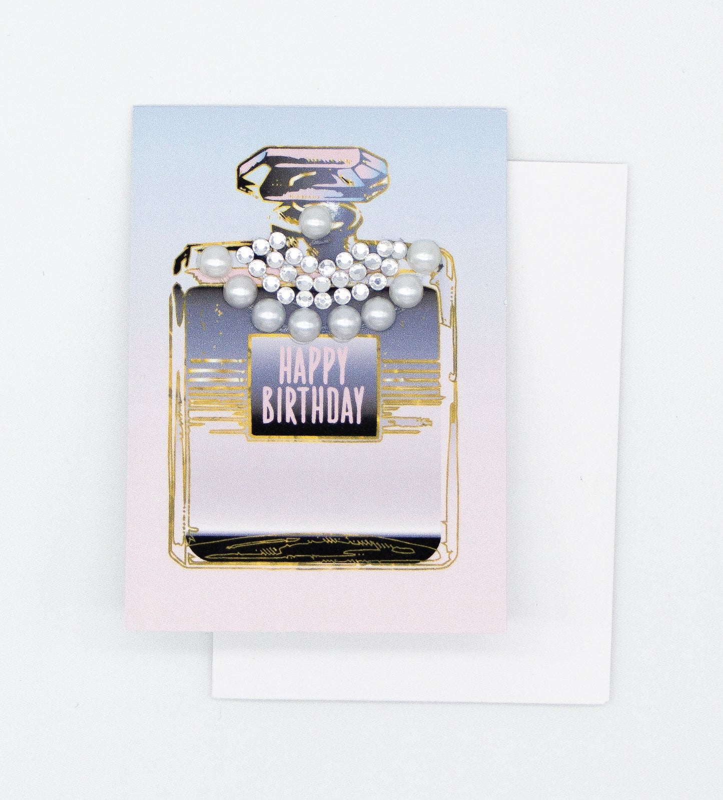 Happy Birthday Perfume Bottle Greeting Card Mini Size