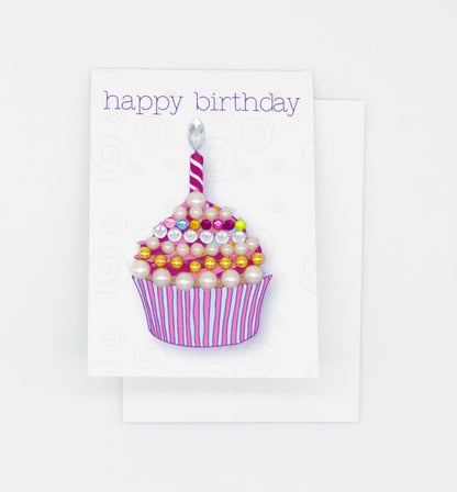 Happy Birthday Cupcake Greeting Card Mini Size