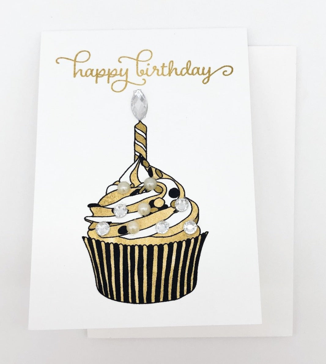 Mini Chocolate Swirl Cupcake Happy Birthday Greeting Card