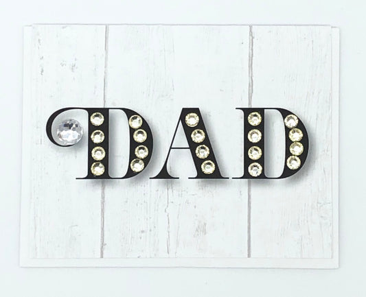 Dad Black with White Sparkle Greeting Card
