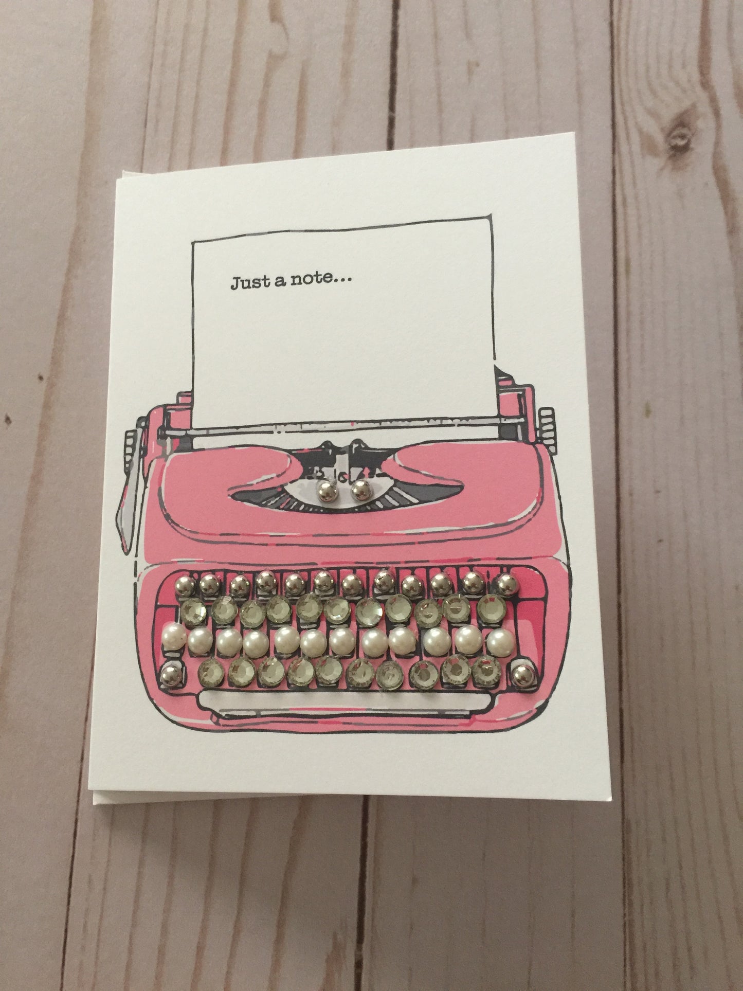 Just a note pink typewriter