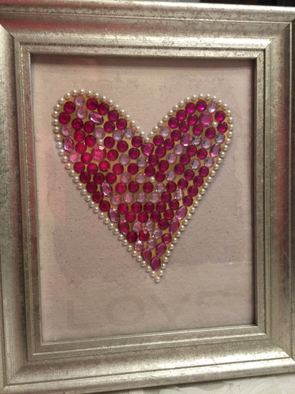heart jewelled framed LOVE is in the air❤️ 8 x 10