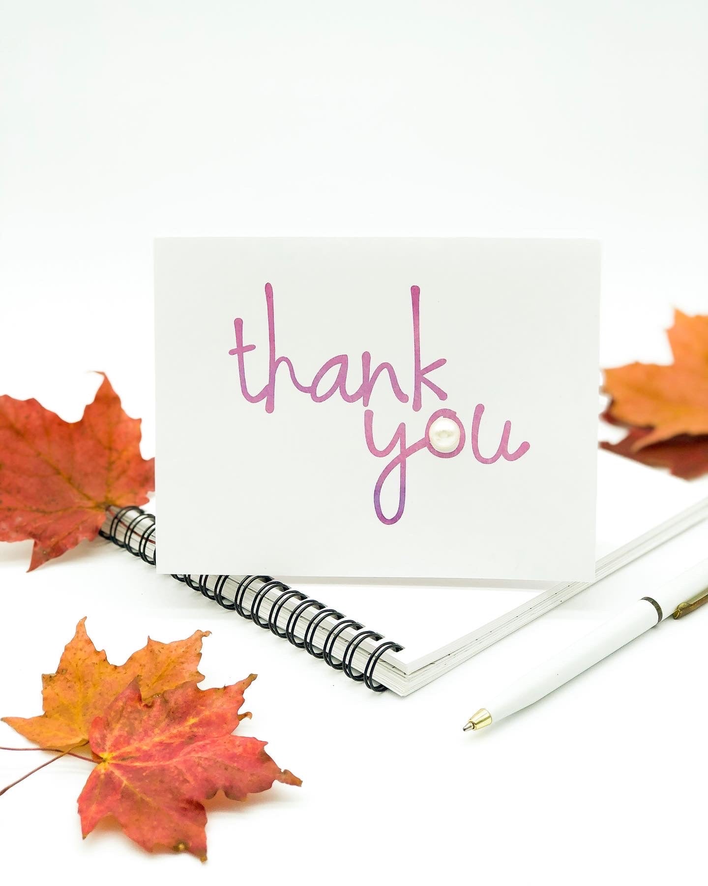 Thanksgiving Greeting Cards - Thank You Purple