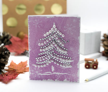 Christmas Tree Greeting Card Pink