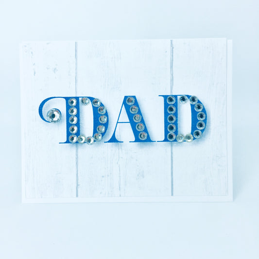 DAD Blue Sparkle Greeting Card