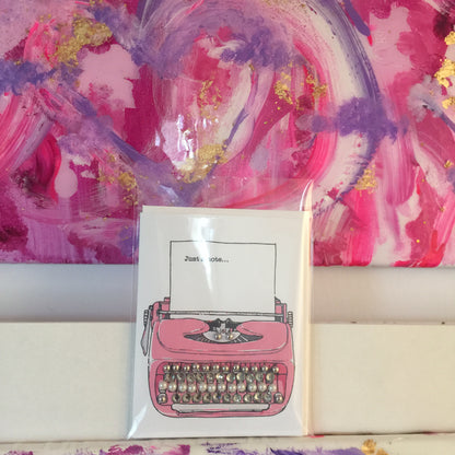 Just a note pink typewriter