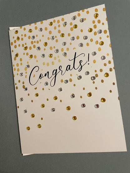 Congrats greeting card with hand-applied sparkling details