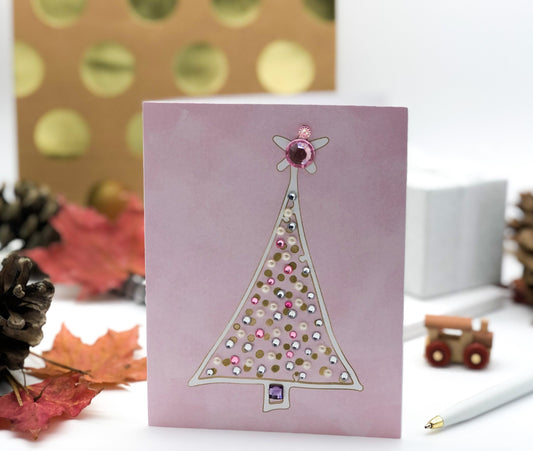 Merry Christmas Tree Greeting Card with star