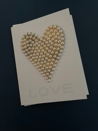 Pearl Heart "LOVE" Greeting Card