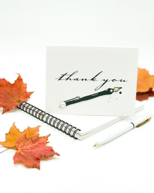 Thanksgiving Greeting Cards - Thank you black pen