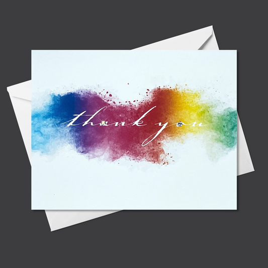 Thank You Rainbow Ink Blot Greeting Card